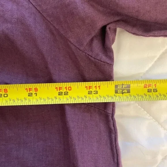 La FIXSUN 100% Linen Purple Tunic Dress Size Medium - Picture 5 of 6